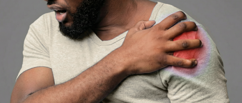 Patient experiencing shoulder pain and stiffness